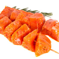 Orange glazed salmon kabobs