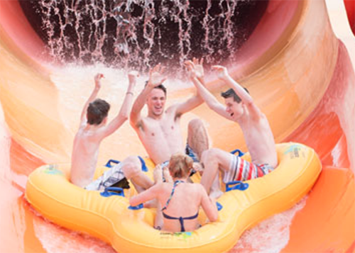 Family raft ride at Wild Waves Water Park