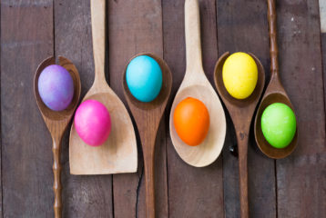 dyeing Easter eggs