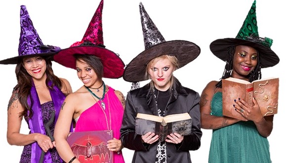 halloween costumes: witches in pointy hats