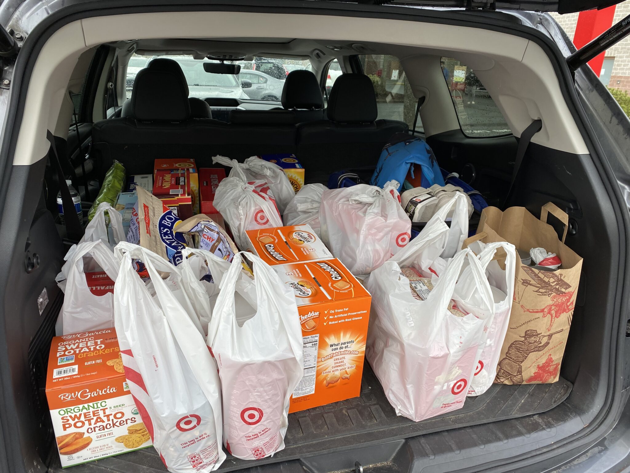 Food banks: A station wagon full of donations to help families fight hunger.