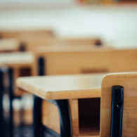 Back to school concept. School empty classroom, Lecture room with desks and chairs iron wood for studying lessons in highschool thailand without young student, interior of secondary education