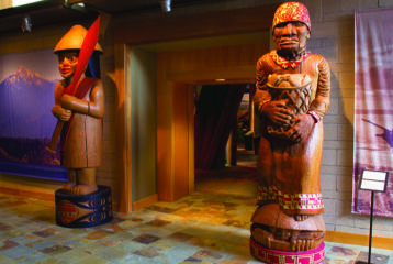 Welcome figures from the Hibulb Cultural Center