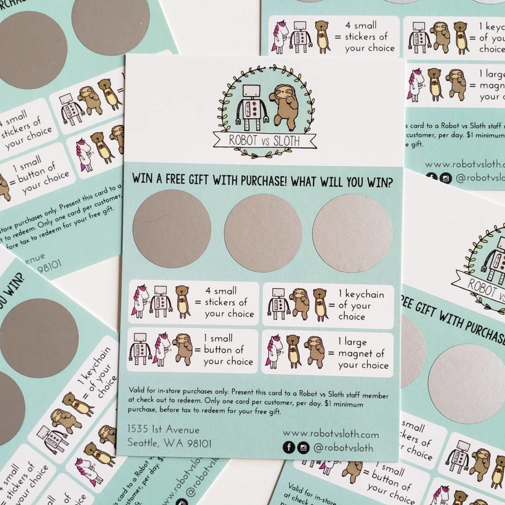 Robot vs. Sloth handout art