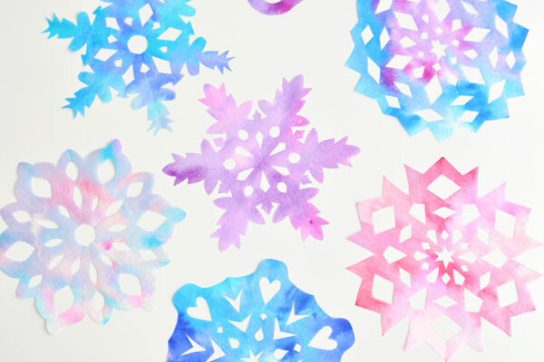 Winter playlist coffee filter snowflakes