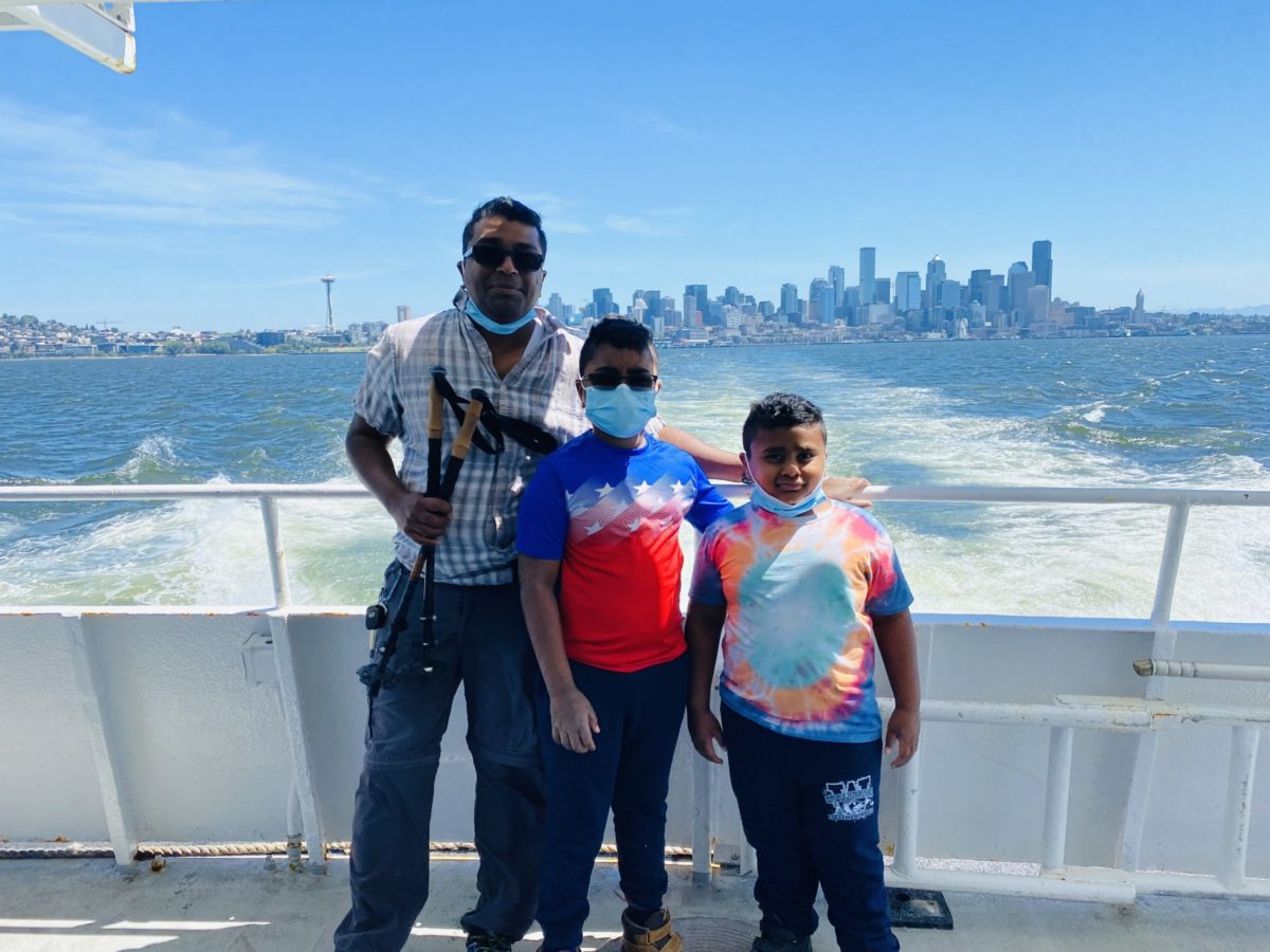 Lower deck exhibits city views as you head to Blake Island