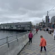 Seattle waterfront with kids