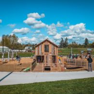 Large cabin close up again play scape area