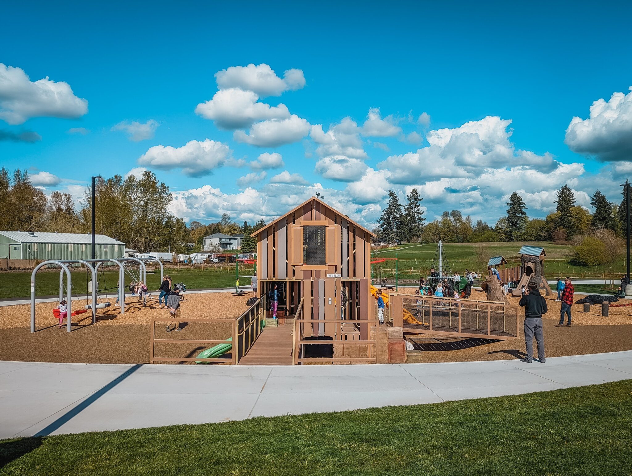 Large cabin close up again play scape area