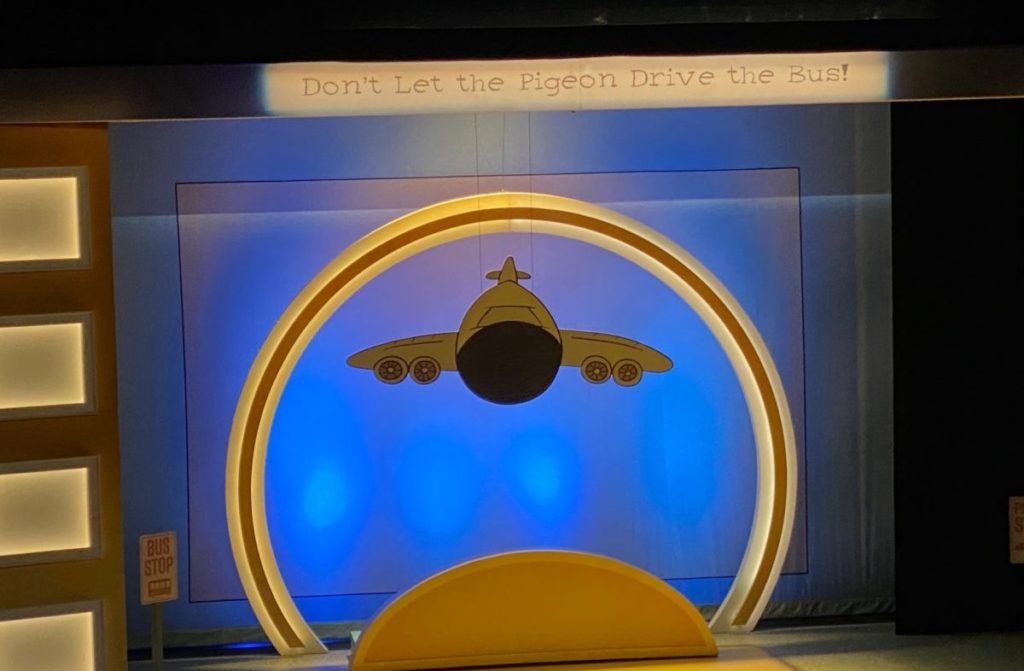 The set at the theatre. The question at the end- Can I drive the plane? 