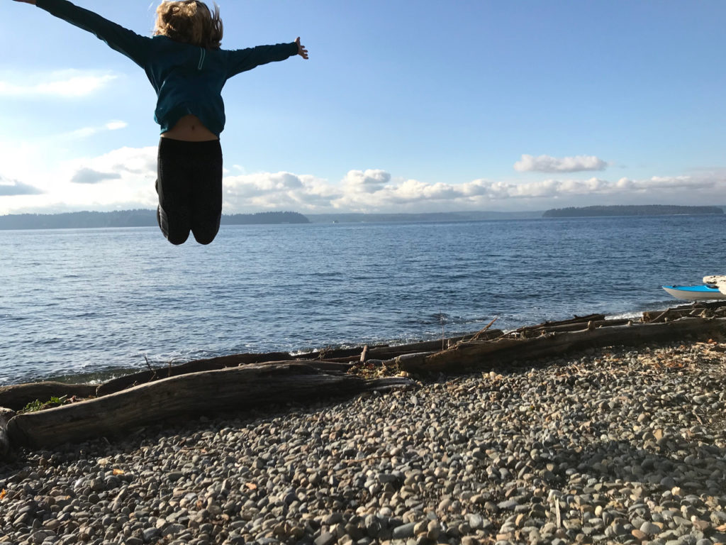 Jumping for joy at Lincoln Park