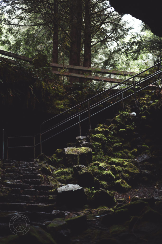 Stairs leading to the lower cave