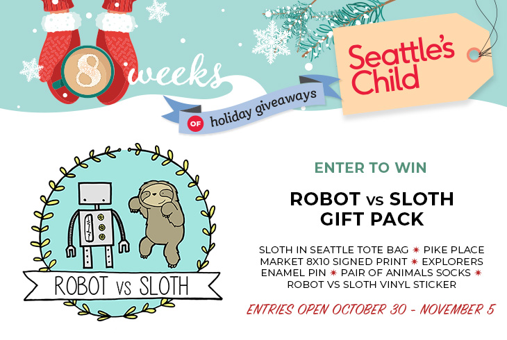 Enter for a chance to win a gift pack from Robot vs Sloth