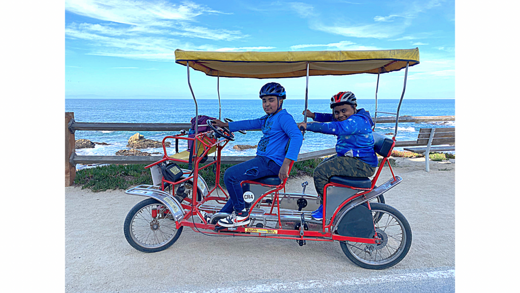 Riding a surrey along the coast