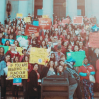 Early learning salaries Olympia rally