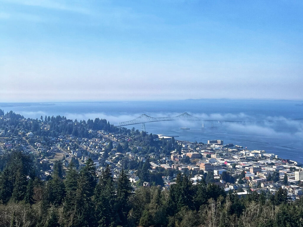 The Astoria Megler Bridge that looks that the San Francisco Bay Bridge