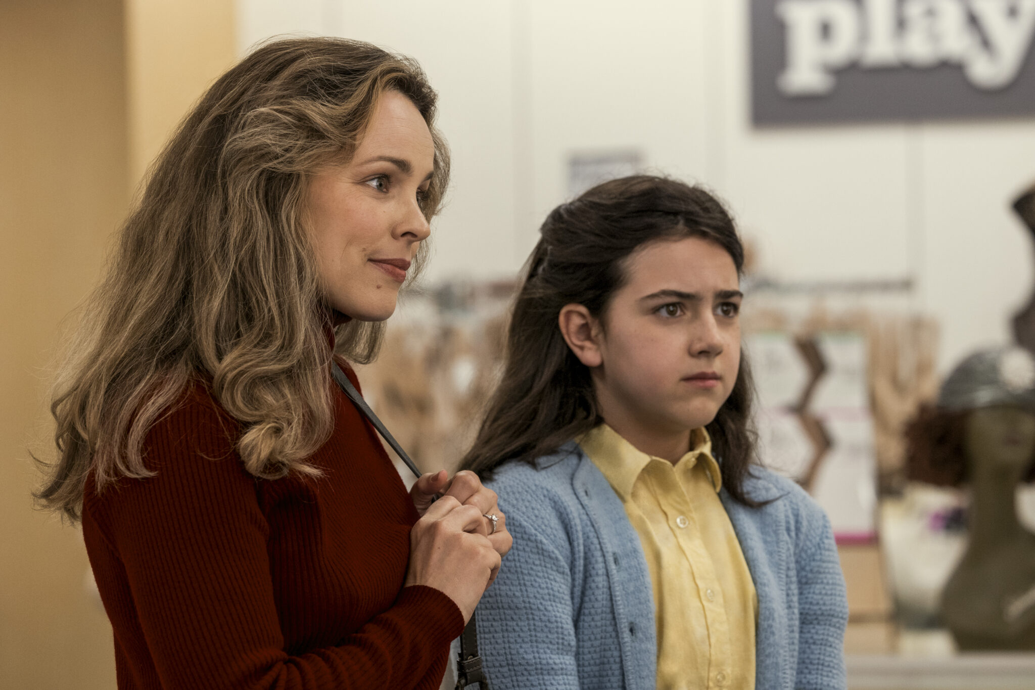 Margaret standing nervously next to her mom