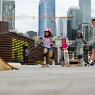 A skater in the Skate Like a Girl event at Pier 62.