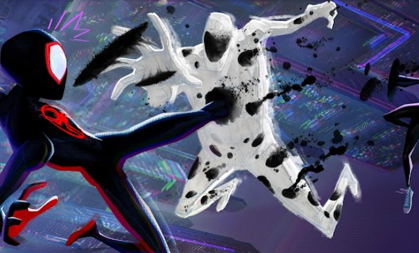 Miles Morales kicking anti-venom symbiote