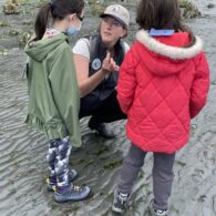 Seattle Parks and Recreation Beach Naturalist exploring low tide with two kids