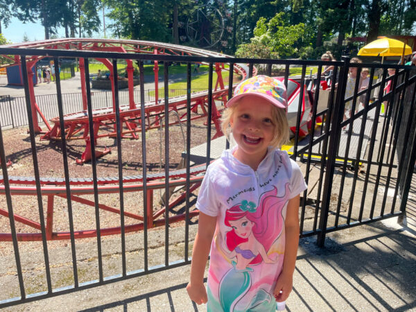 Little girl smiling while at Wild Waves