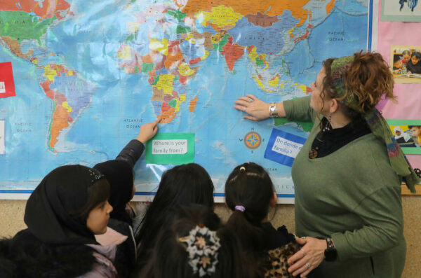 Refugees in Schools in class