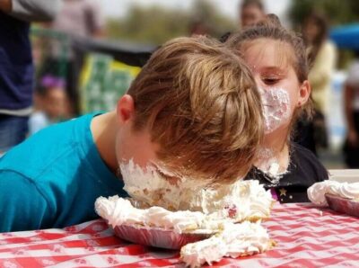 Pie Eating Contest at Vashon Strawberry Festival 2023
