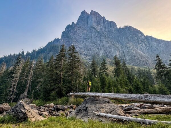 Barclay Lake with mountain views in fall