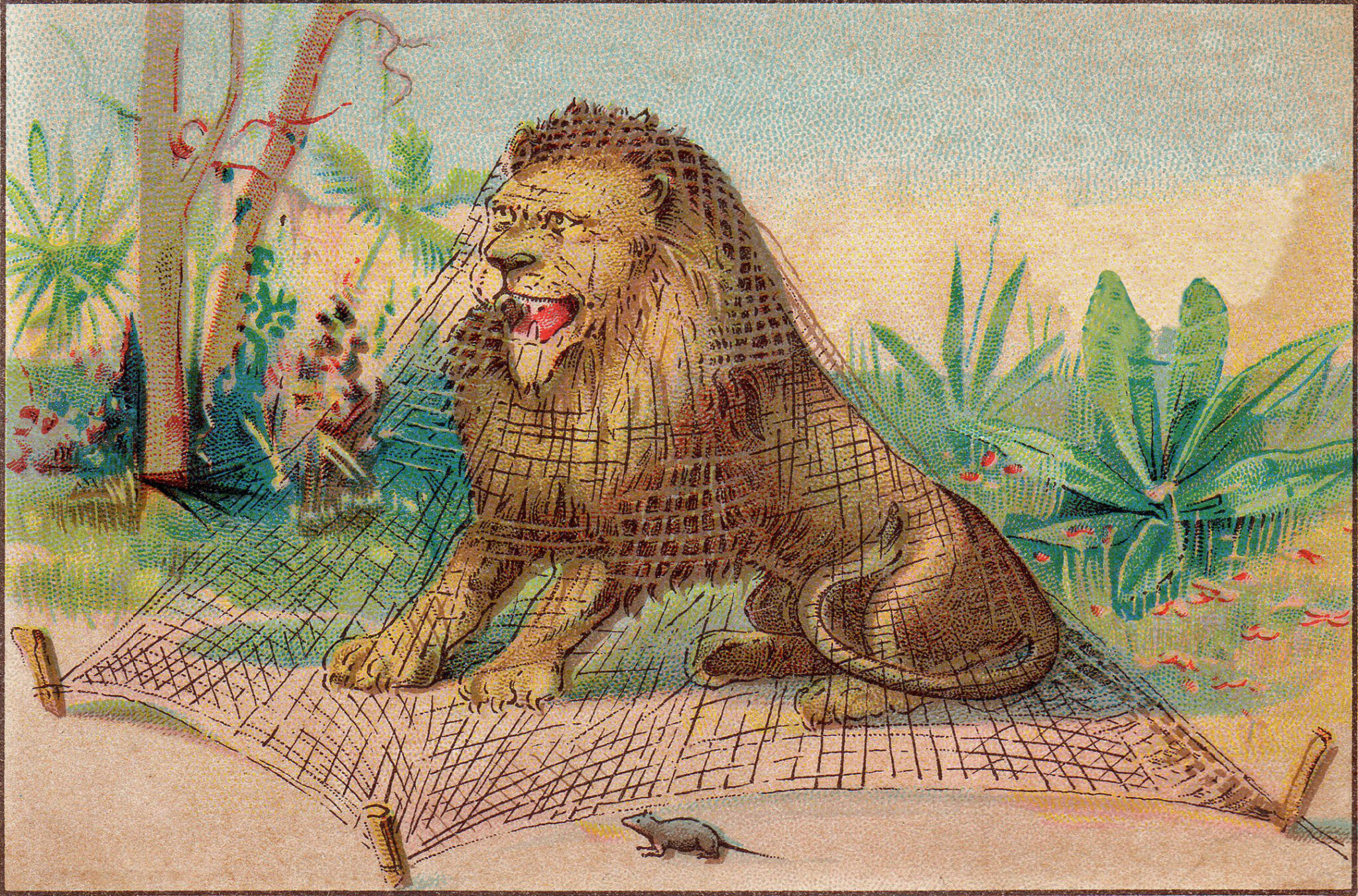 Lion and the mouse art