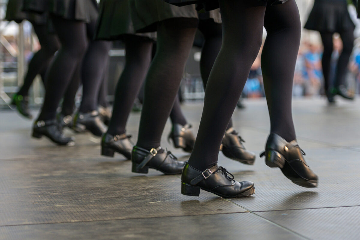 Irish folk dance in contemporary Irish black shoes