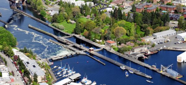 Aerial view of the Ballard Locks