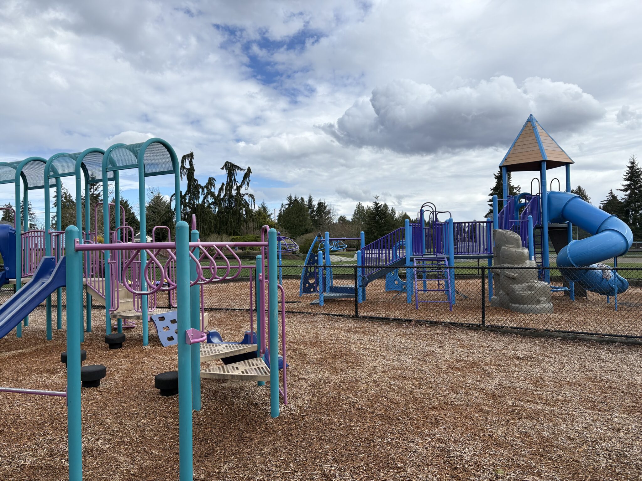 Purple and blue play structure