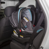 Car seat installed in car