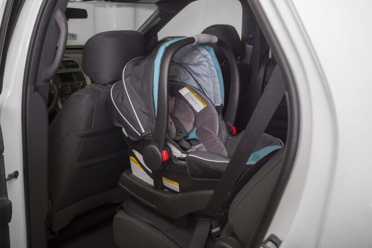 Car seat installed in car