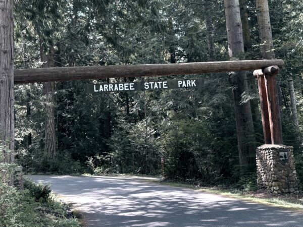Historic entrance to Larrabee State Park. 