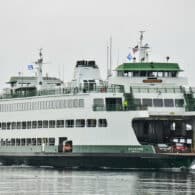 Washington State Ferry sailing on Puget Sound during new pet policy trial