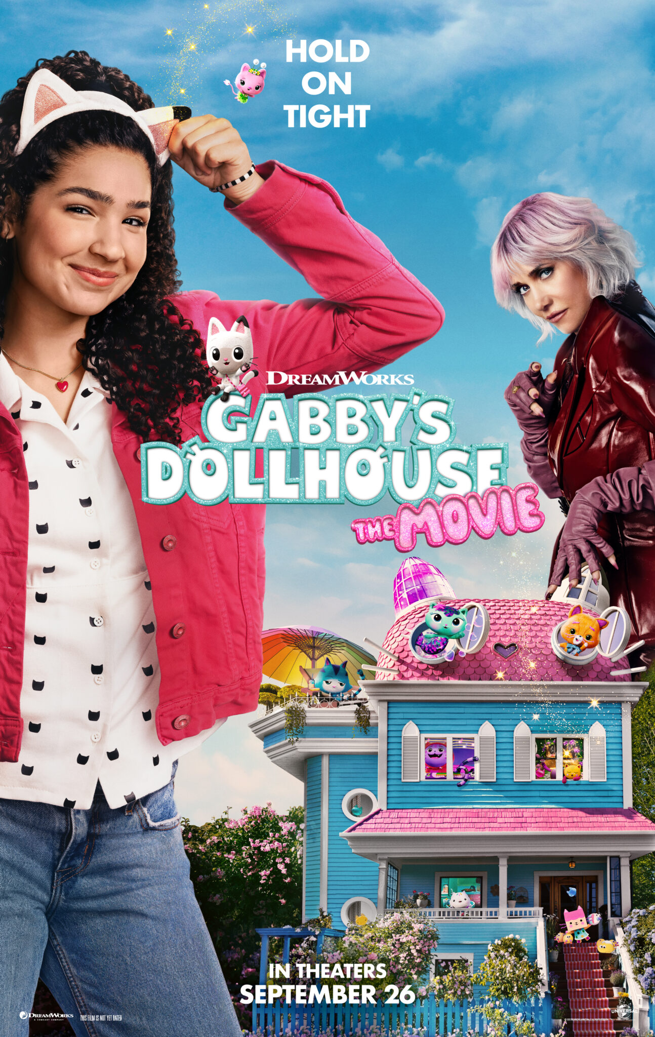 Colorful animation scene from Gabby’s Dollhouse: The Movie.